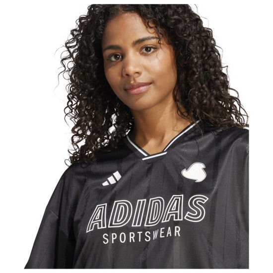 Adidas Γυναικεία κοντομάνικη μπλούζα Tiro Cut 3-Stripes Oversized Jersey